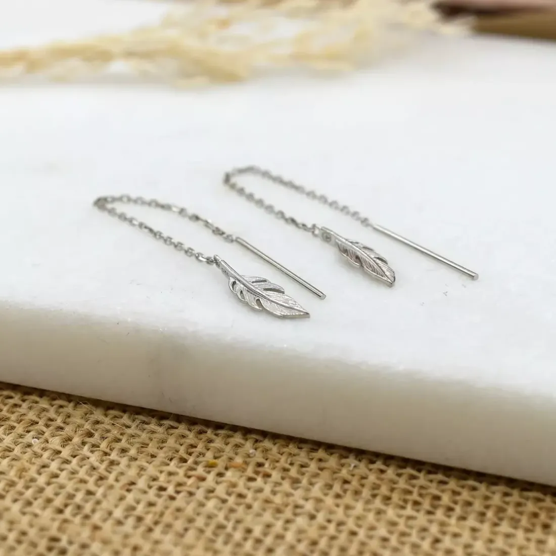 Boucles d'oreilles Pendantes femme plume Argent Maison de la Bijouterie W5YV600