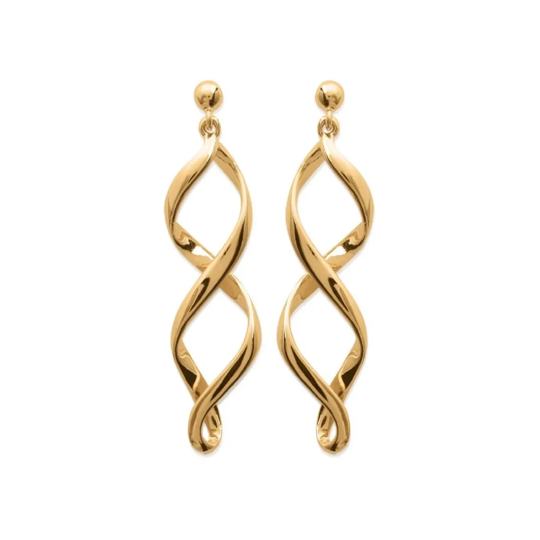 Boucles d'oreilles Pendantes torsadées plaqué or Maison de la Bijouterie Y364U00