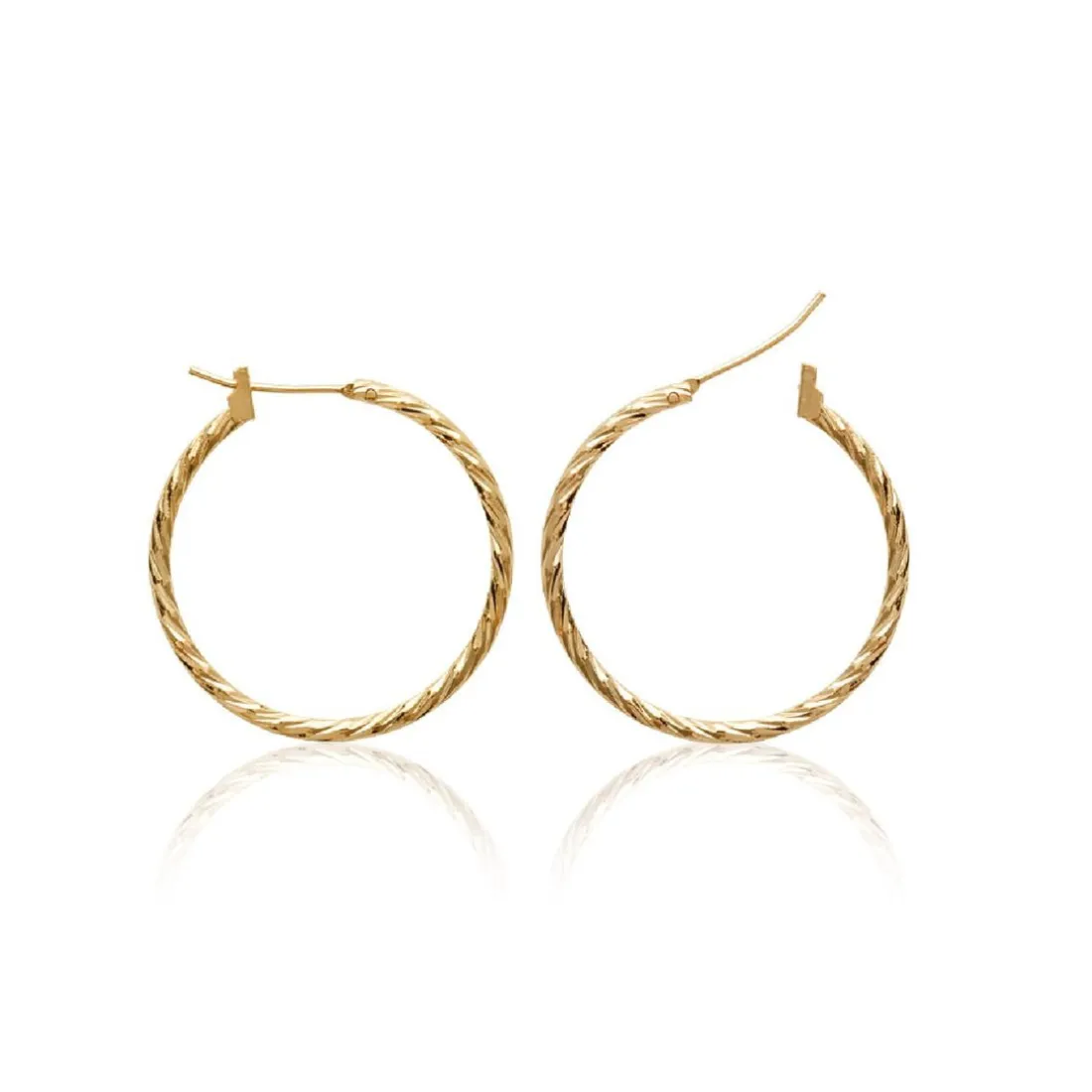 Boucles d'oreilles plaqué or créoles torsadées 30mm Maison de la Bijouterie Y6Z5Y30