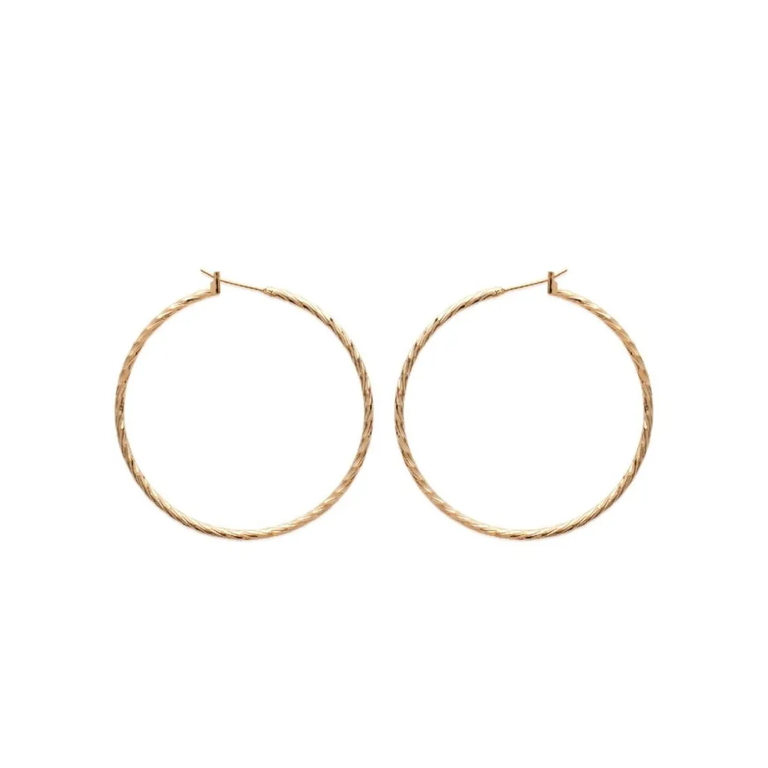 Boucles d'oreilles plaqué or créoles torsadées 50mm Maison de la Bijouterie Y6Z5Y50