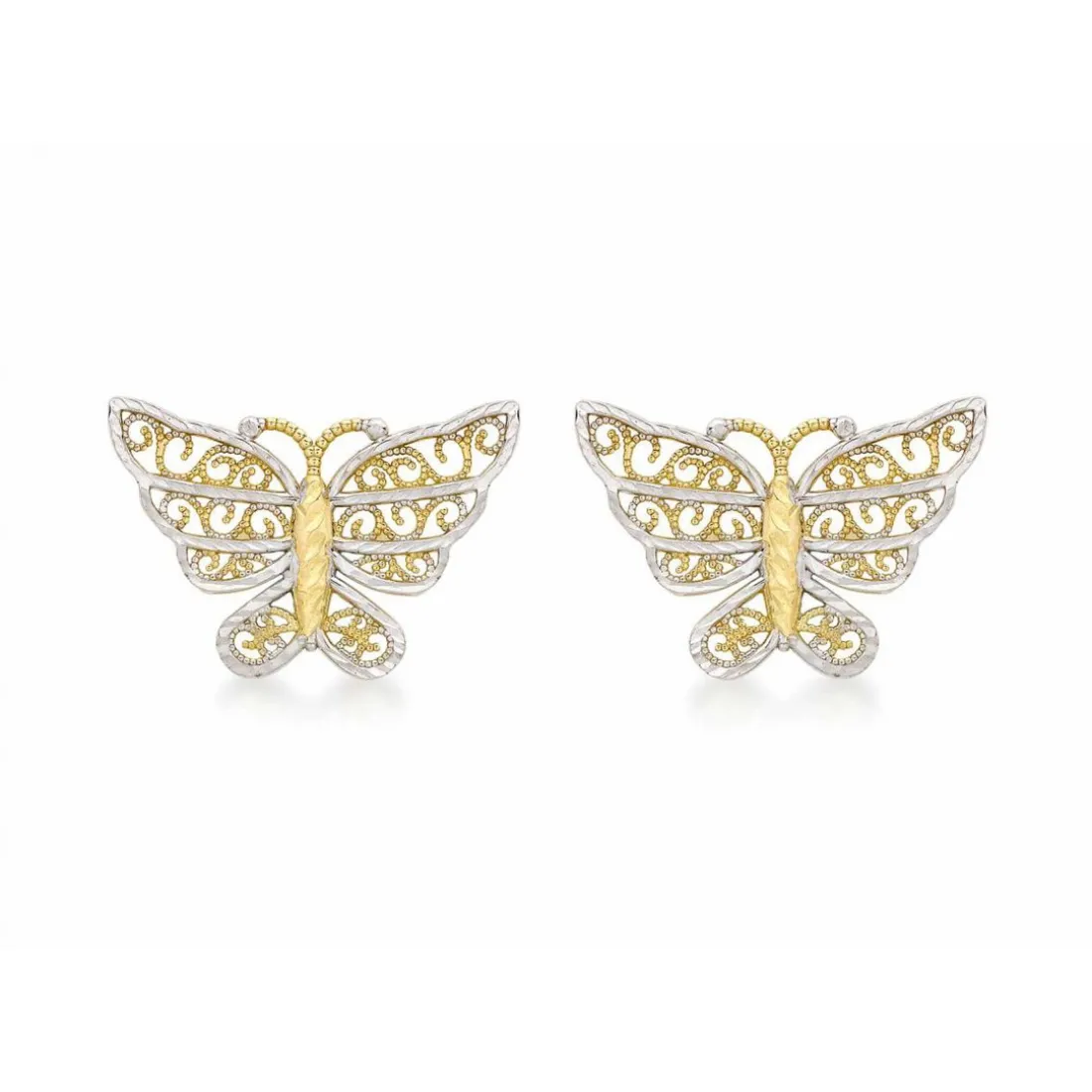 Boucles d'oreilles Stella 2-55-6059 Or Jaune et Blanc
