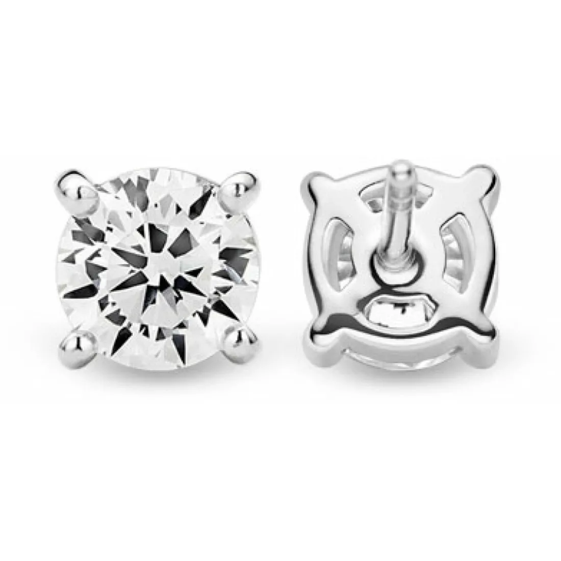 Boucles d'oreilles Ti Sento Femme 7319ZI - Boucles d'oreilles Clous Transparents Argent