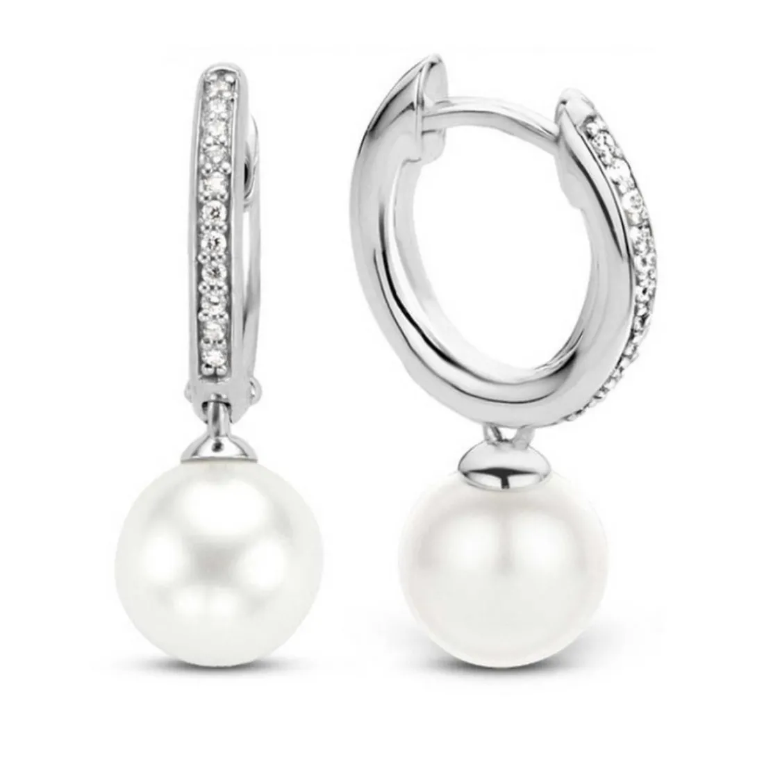 Boucles d'oreilles Ti Sento 7696PW - Boucles d'oreilles Blanches Strass