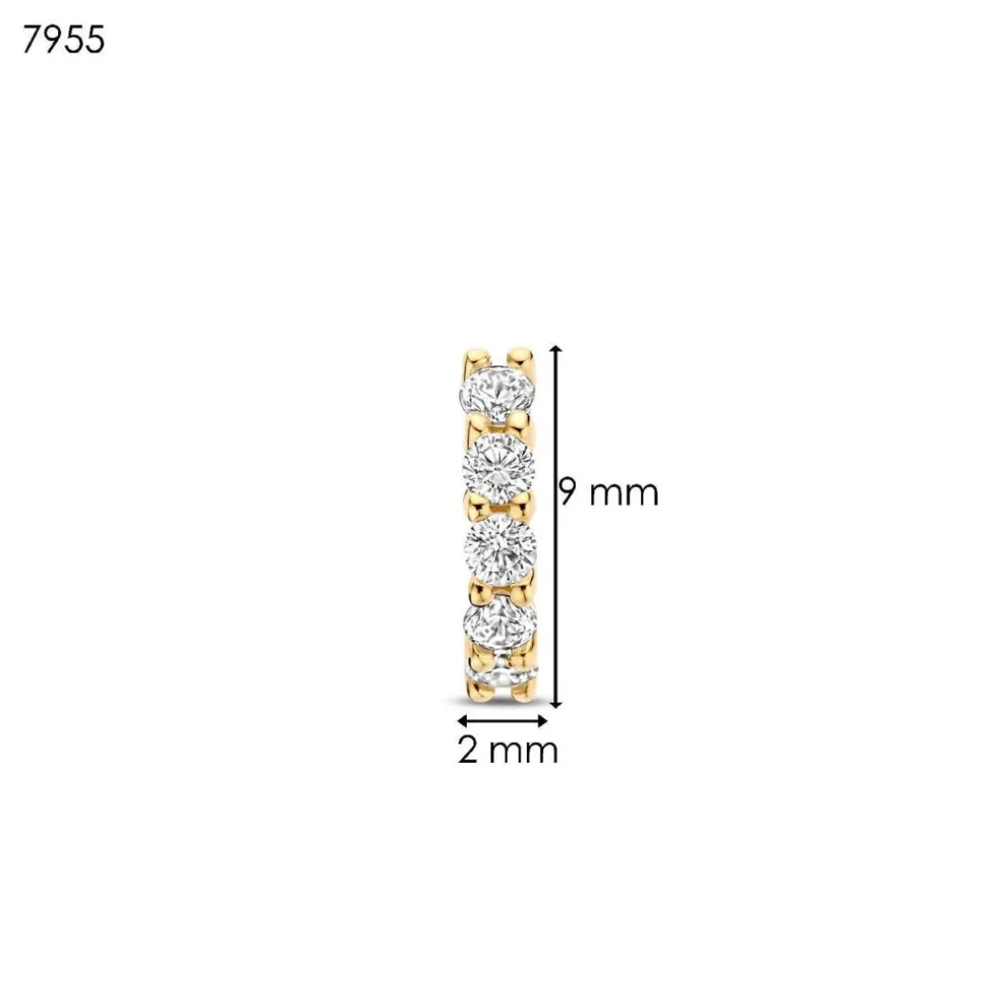 Boucles D'Oreilles Ti Sento - 7955ZY Argent Doré Anneaux Et Pavage