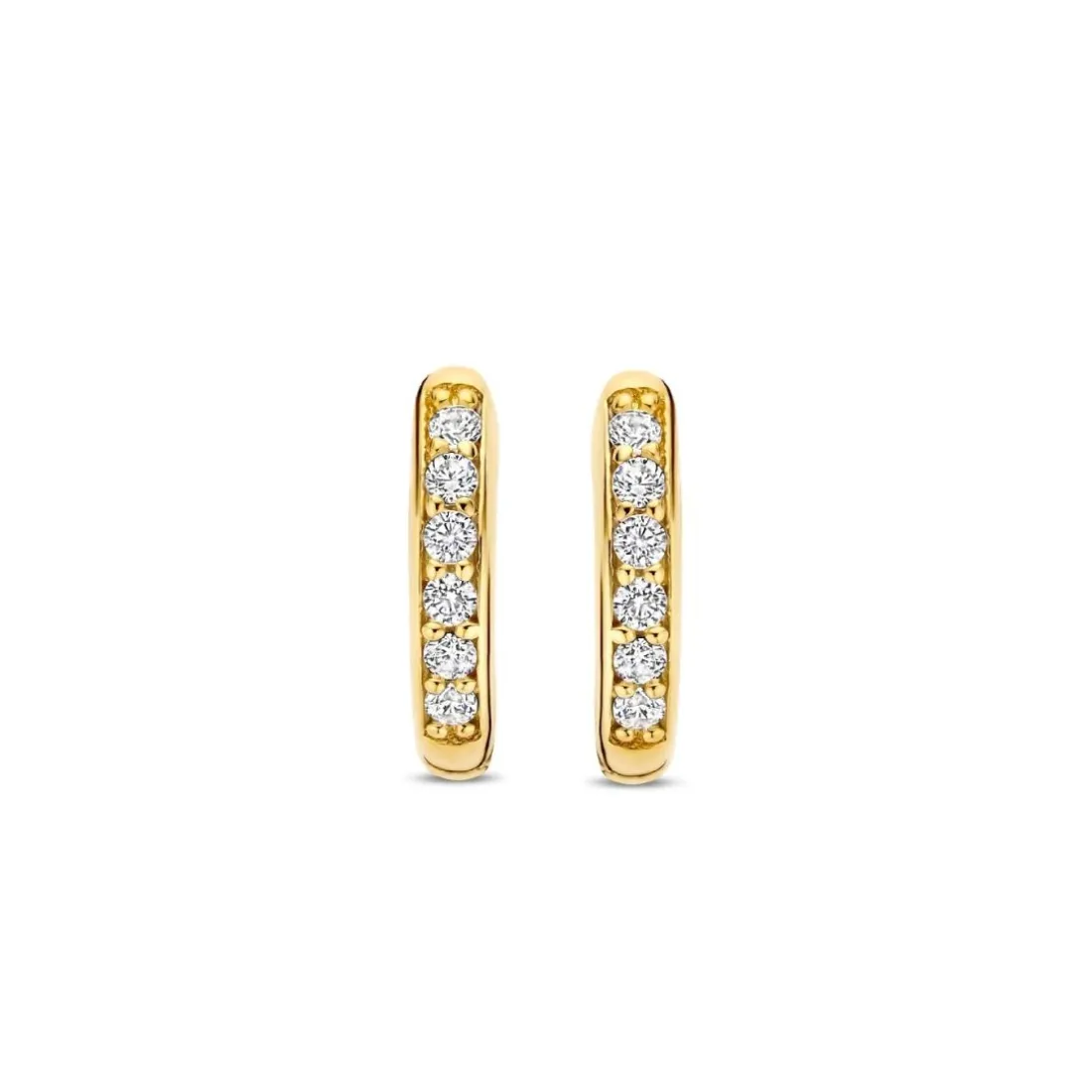 Boucles D'Oreilles Ti Sento - 7954ZY Argent Doré Anneaux Et Pavage