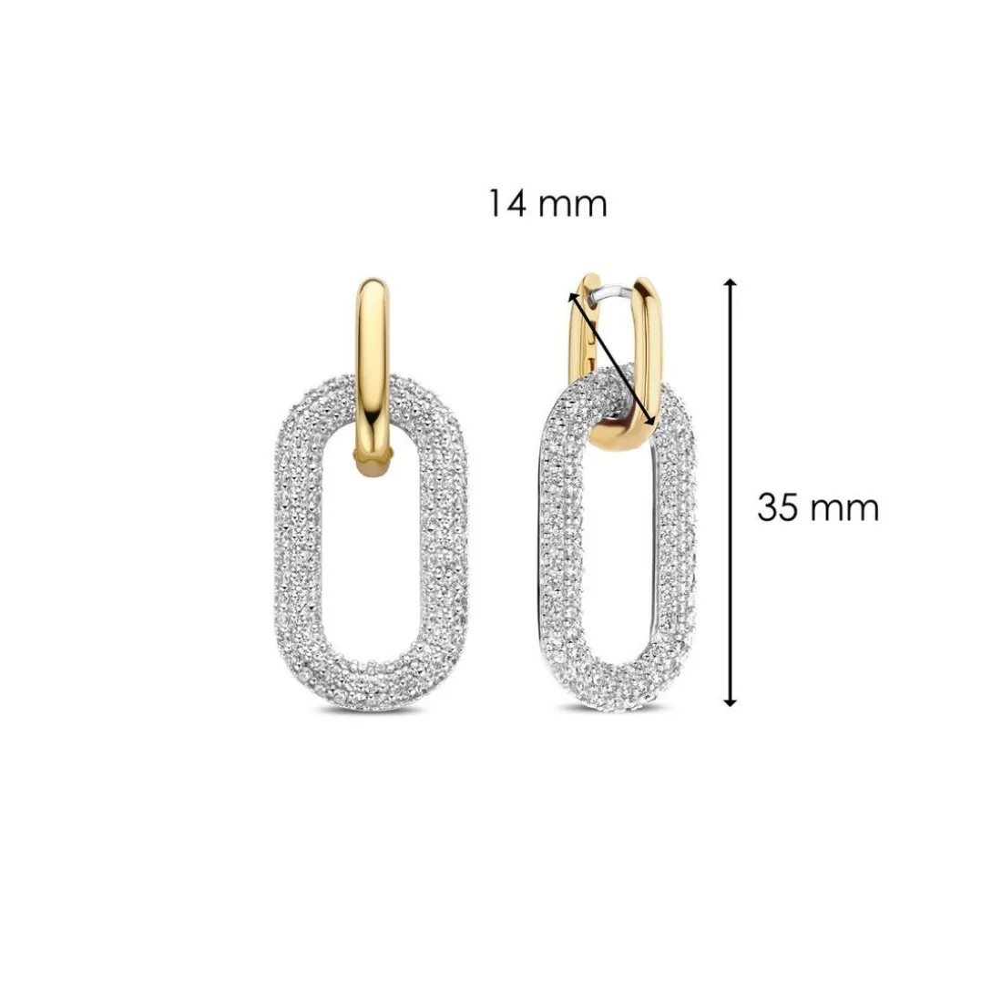 Boucles d'oreilles Ti Sento 7844ZY - Argent, plaqué or
