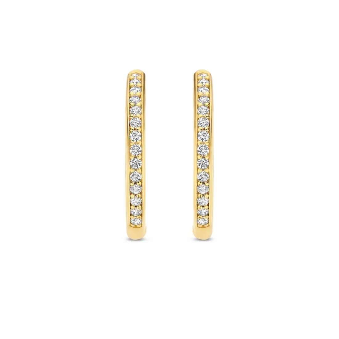 Boucles D'Oreilles Ti Sento - 7959ZY Argent Doré Créoles Et Pavage