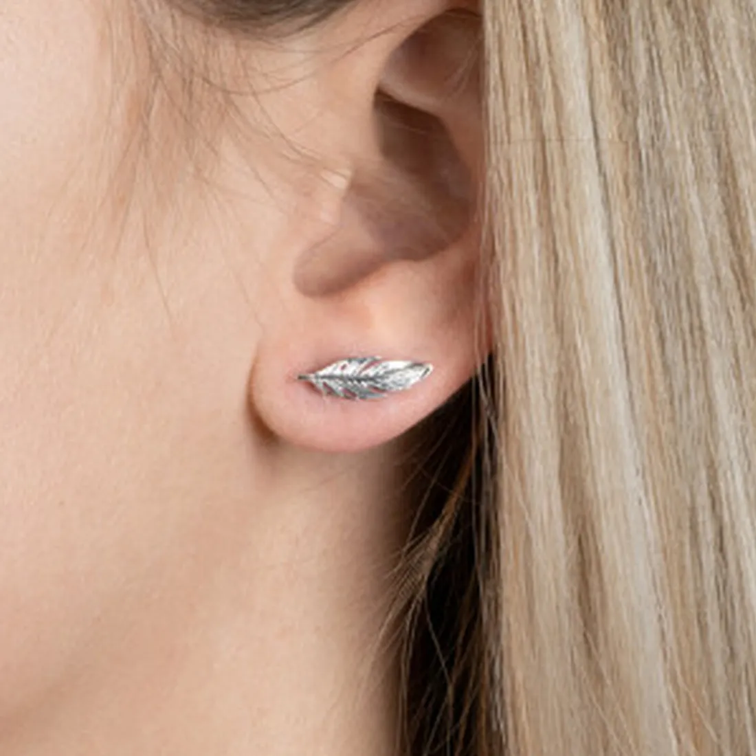 Boucles oreilles femme plume Argent Maison de la Bijouterie W5YWZ00