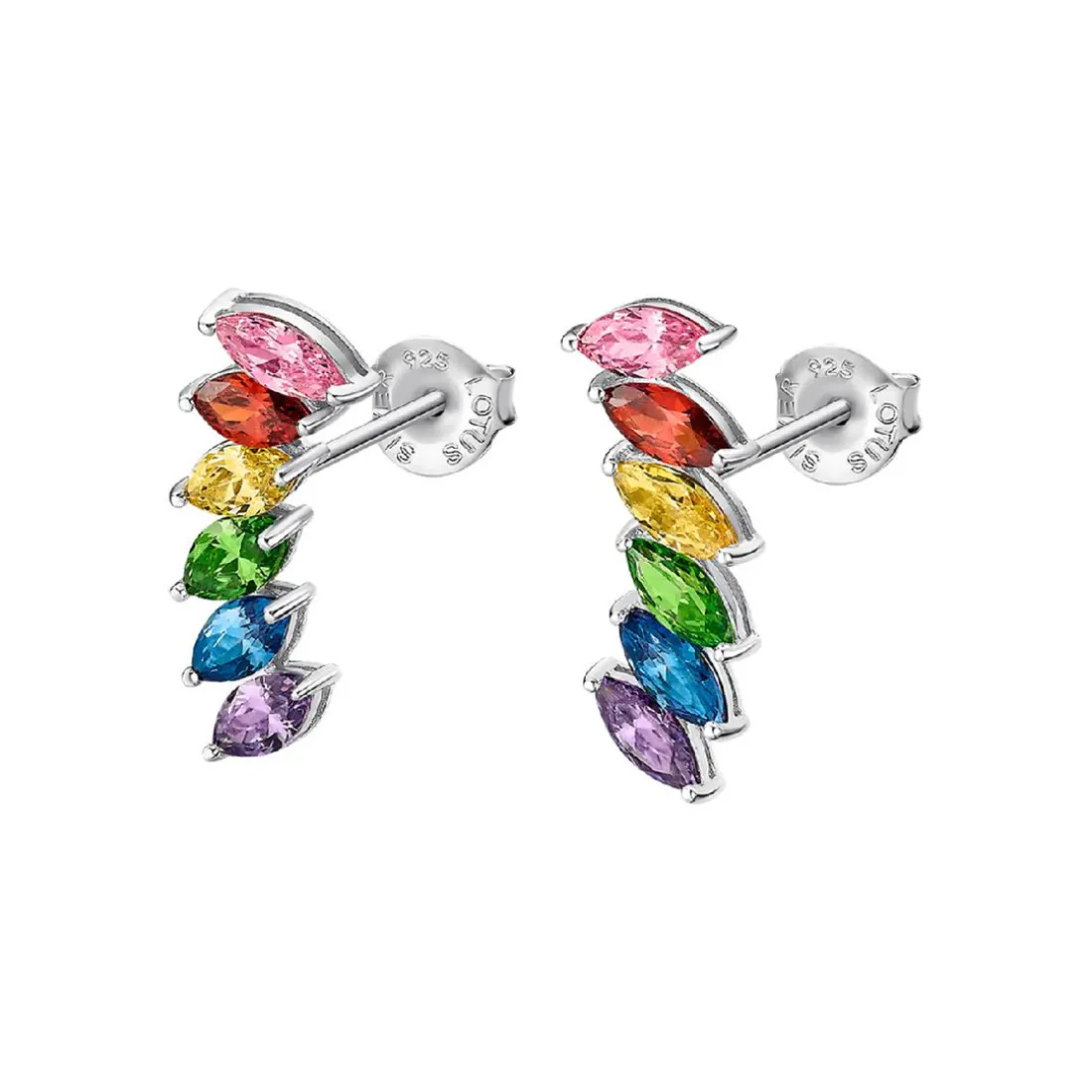 Boucles oreilles Lotus Silver Rainbow LP3391-4-2 Argent Multicolore