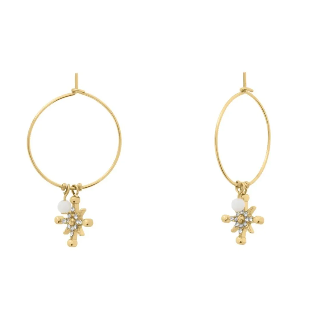 Boucles oreilles Pierre Lannier Bijoux Australe - BJ22A2211 Acier Doré