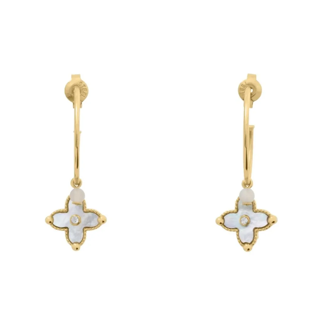 Boucles oreilles Pierre Lannier Bijoux Rubya - BJ23A2211 Acier Doré
