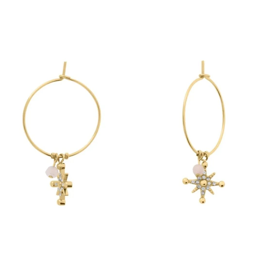 Boucles oreilles Pierre Lannier Bijoux Australe - BJ22A2251 Acier Doré