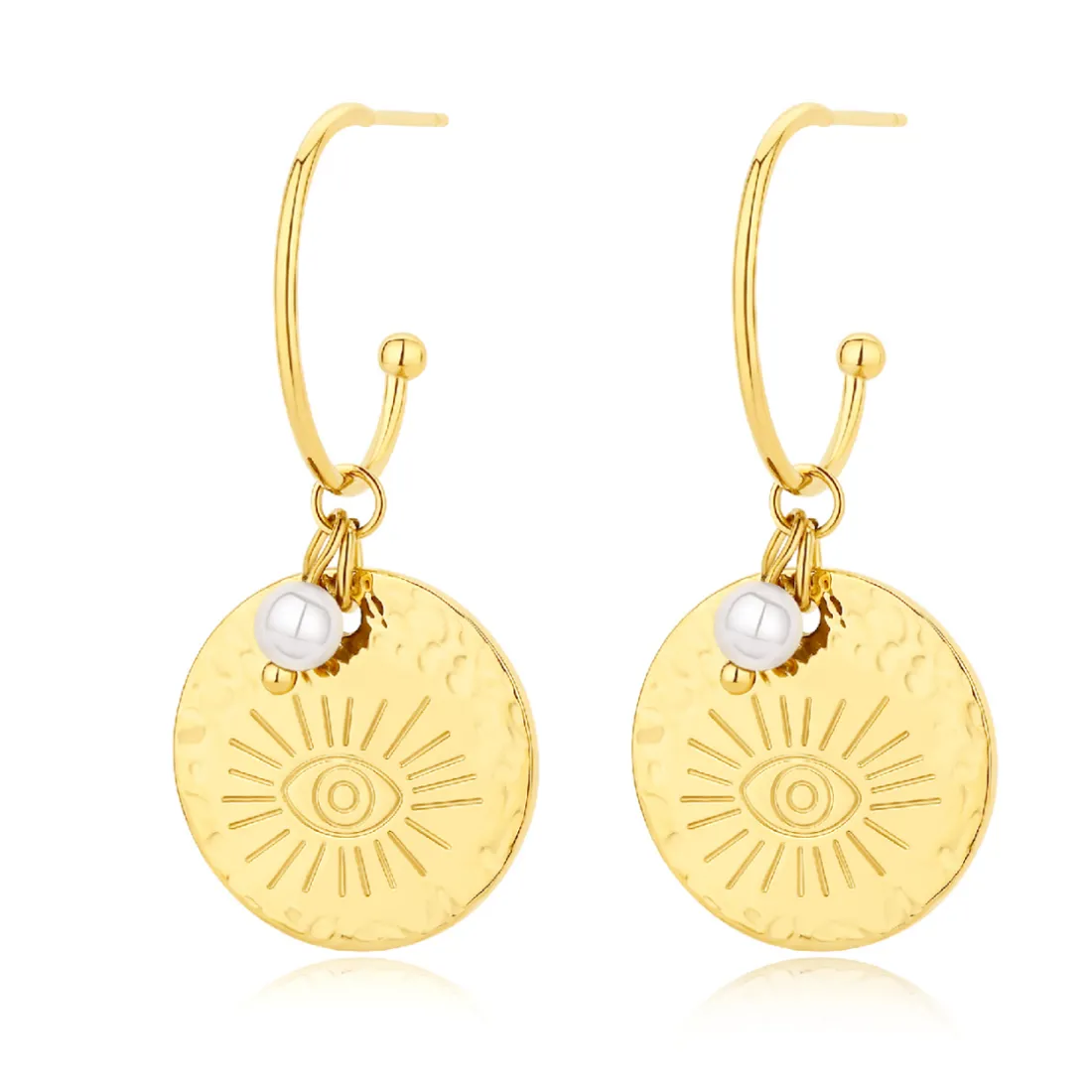 Boucles oreilles Pixies Bijoux - PEH0020-1WHT Acier Blanc