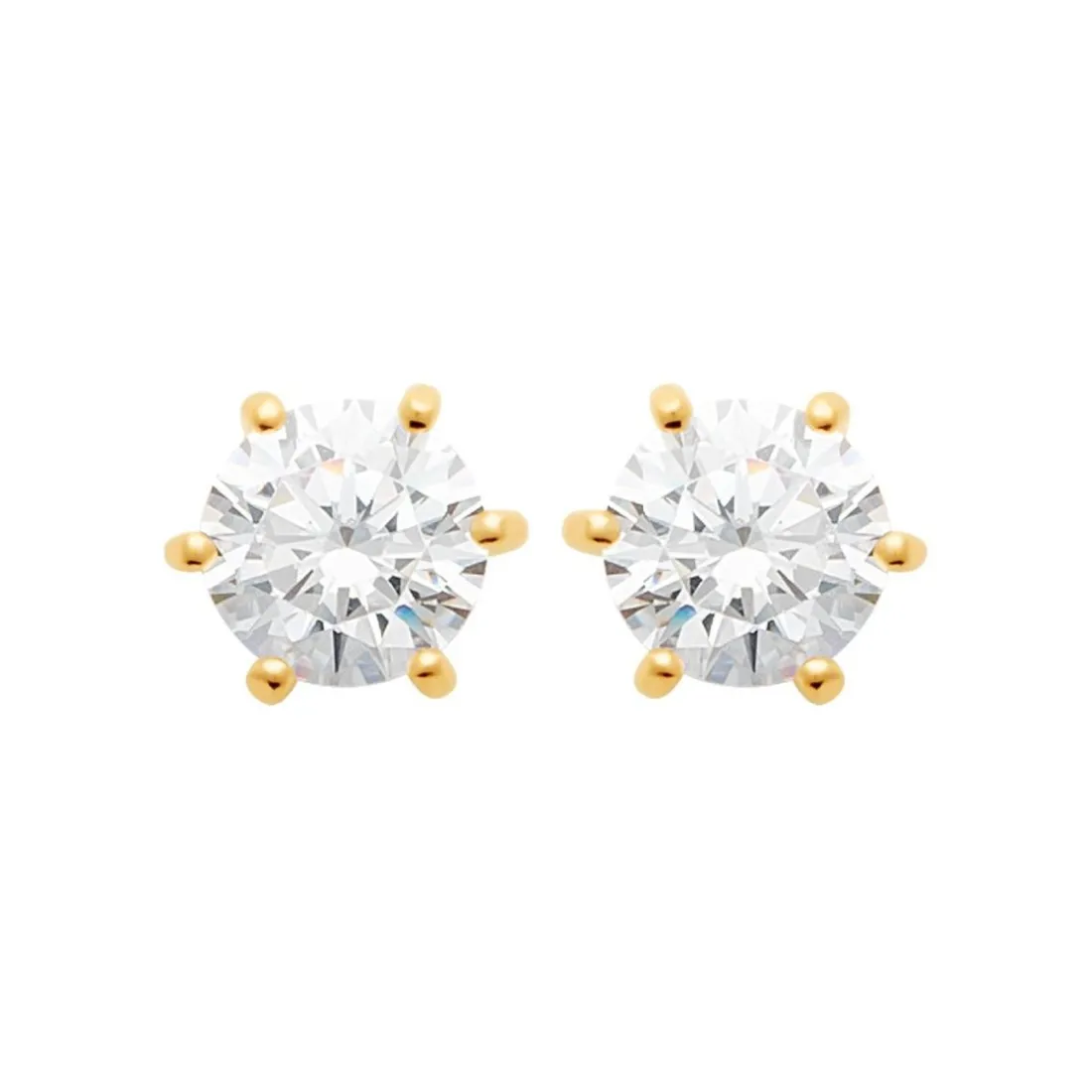 Boucles oreilles plaqué or oxyde zirconium 6mm Maison de la Bijouterie Y0YZ5366Z