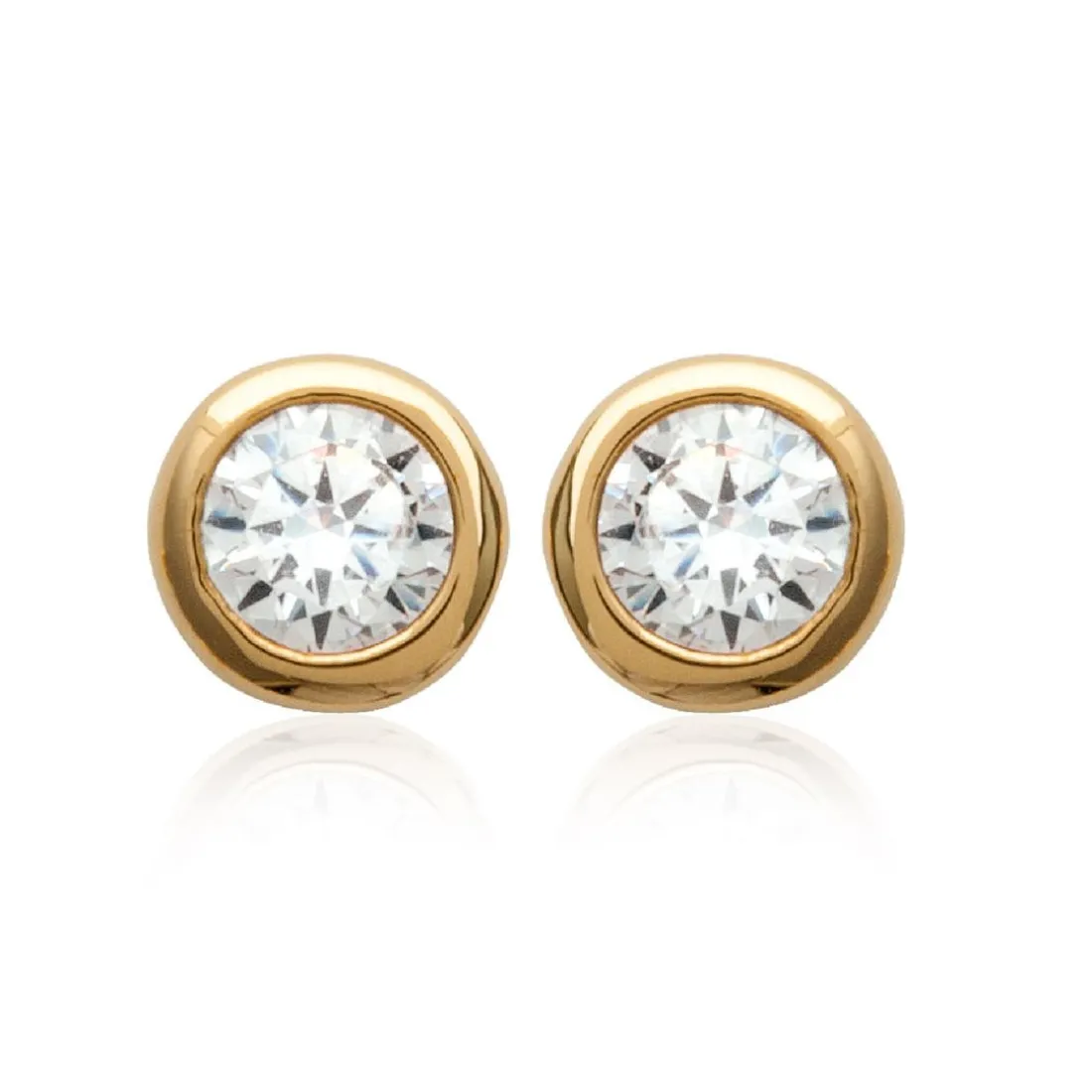 Boucles oreilles solitaire plaqué or 3mm Maison de la Bijouterie Y5ZZ5Z03