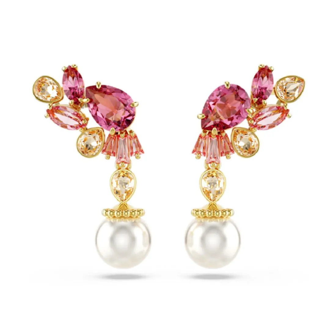 Boucles oreilles Swarovski Gema Drop Pearl - 5688486 rose,doré