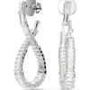 Boucles oreilles Swarovski Hyperbola Hoop L Twist - 5677628 blanc,argent