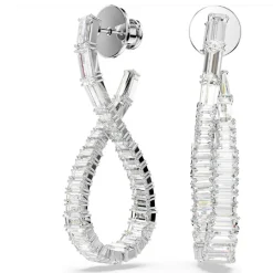 Boucles oreilles Swarovski Hyperbola Hoop L Twist - 5677628 blanc,argent