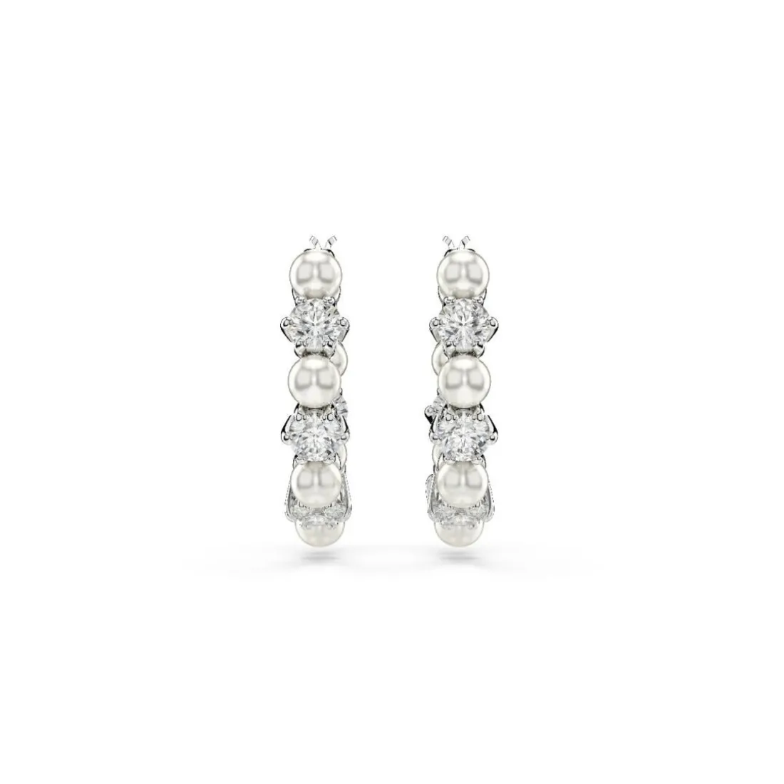 Boucles oreilles Swarovski Matrix Pearl - 5709256 Métal rhodié Blanc