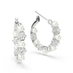 Boucles oreilles Swarovski Matrix Pearl - 5709256 Métal rhodié Blanc