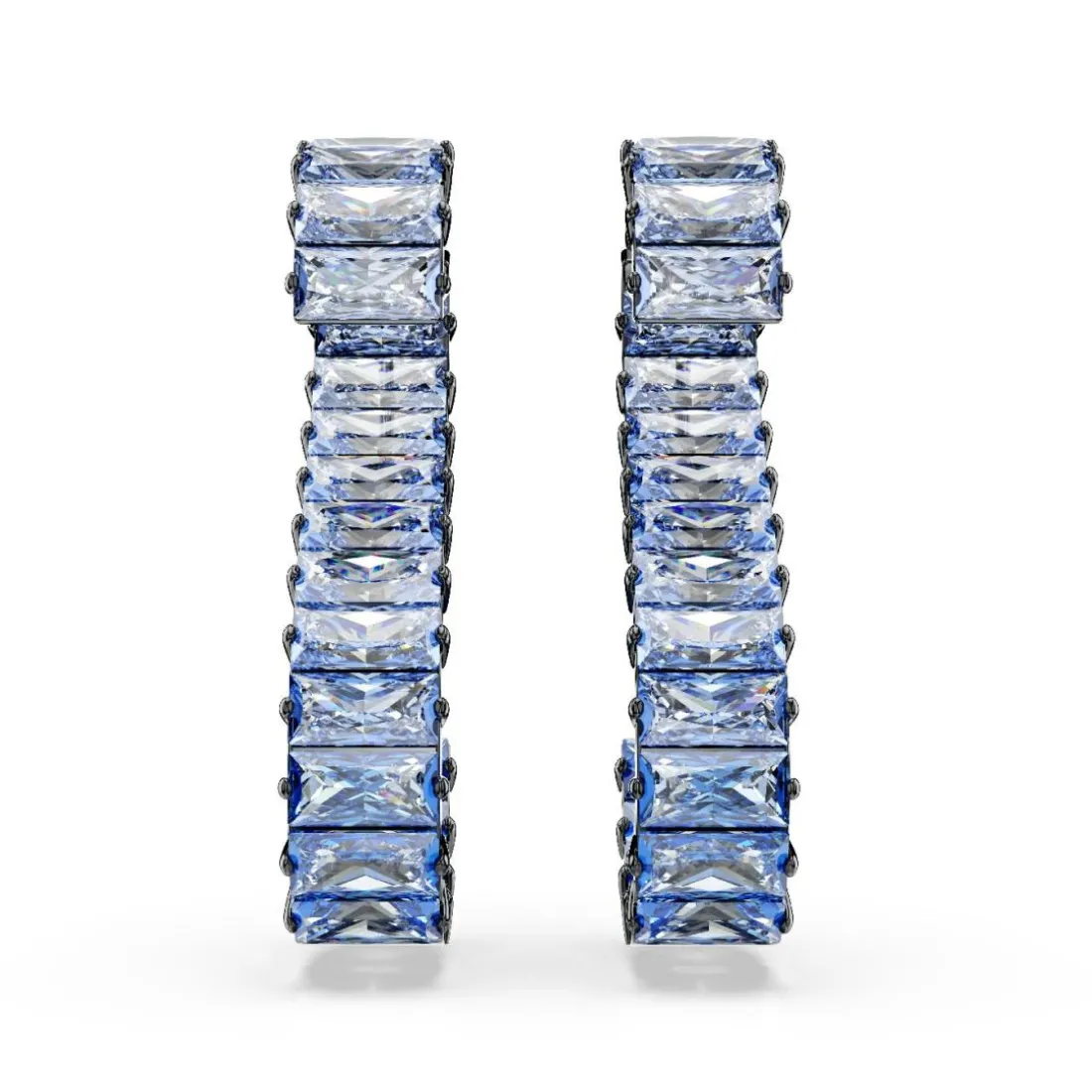 Boucles oreilles Swarovski Matrix Baguette - 5705780 Métal recouvert de ruthénium Bleu