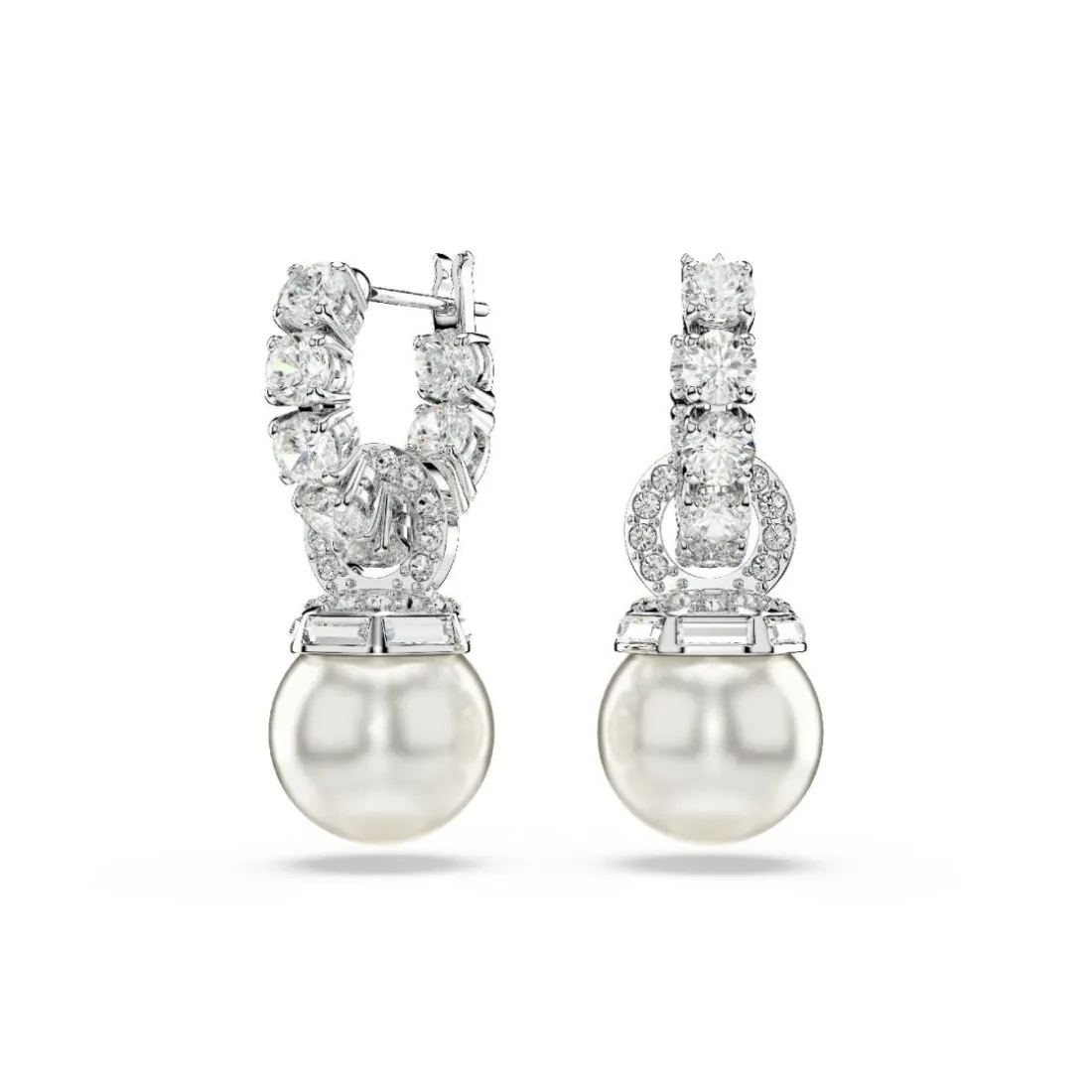 Boucles oreilles Swarovski Matrix Pearl - 5691716 Métal rhodié Argent