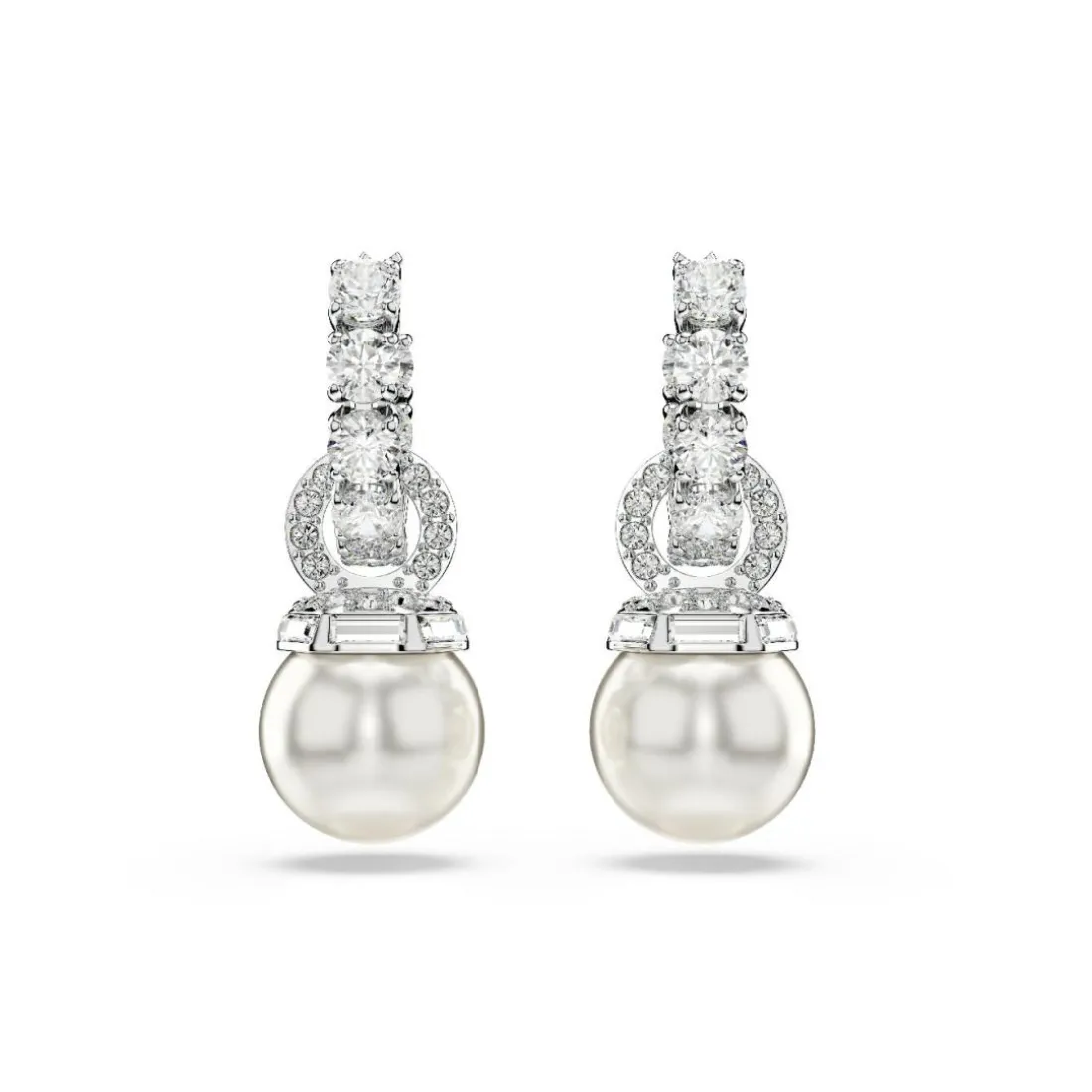 Boucles oreilles Swarovski Matrix Pearl - 5691716 Métal rhodié Argent