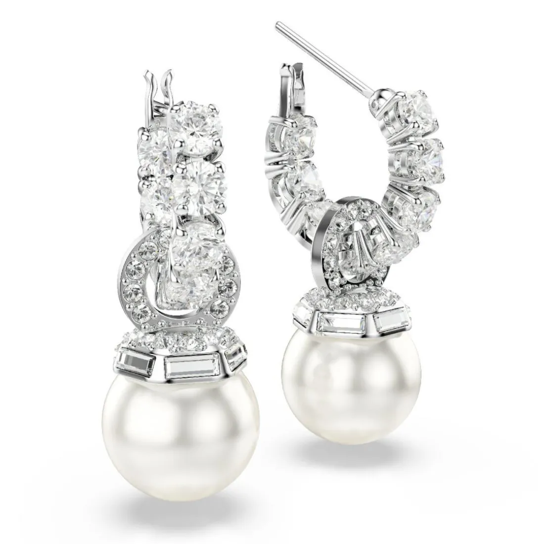 Boucles oreilles Swarovski Matrix Pearl - 5691716 Métal rhodié Argent