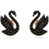Boucles oreilles Swarovski Swan - 5684608 noir,doré rose