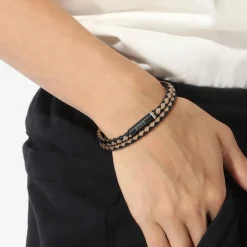Bracelet Homme Boss Bijoux Ares 1580495 - Cuir, Acier Marron