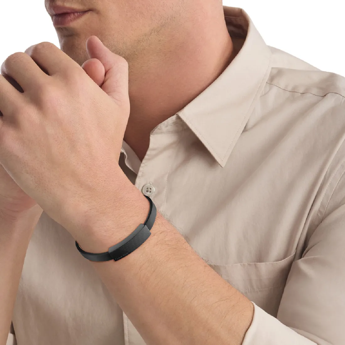 Bracelet Homme Calvin Klein Bijoux - 35000416 Cuir, Acier Noir