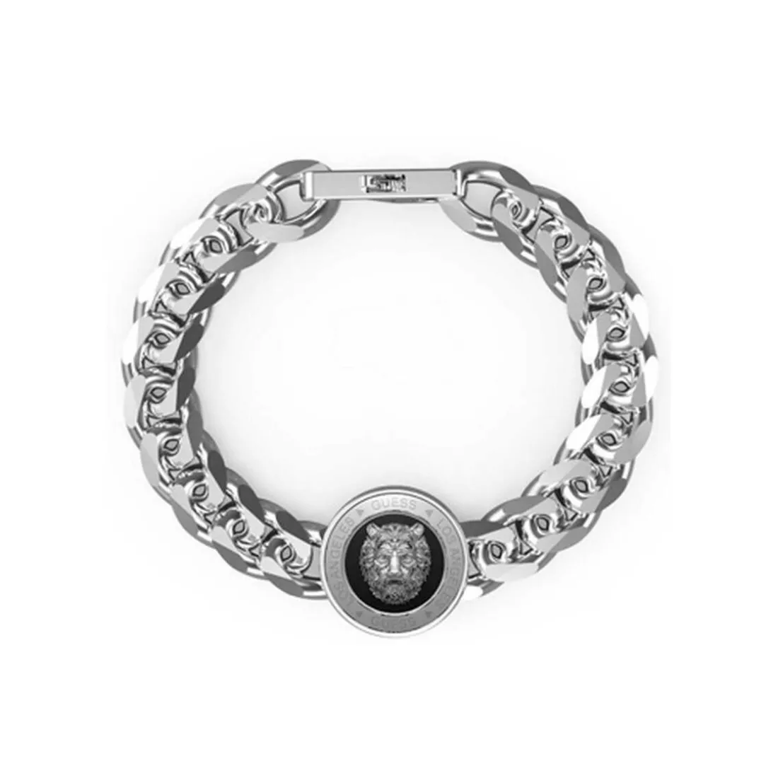 Bracelet Homme Guess Bijoux - JUMB01314JWSTBK LION KING Acier Argent