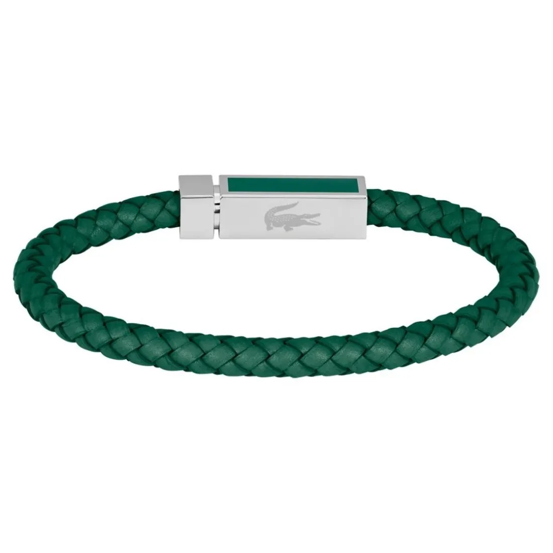 Bracelet Homme Lacoste Rokel - 2040449 Acier, Cuir Noir, Vert