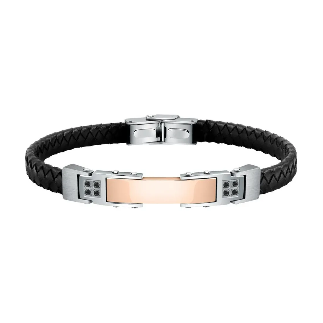 Bracelet Homme Morellato Bijoux SQH30 - Cuir Noir