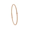 Bracelet acier rose motif rond avec diamant noir 1 mm