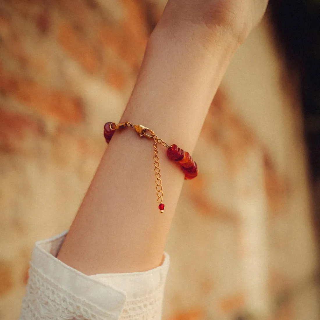 Bracelet Blima en pierres Agate rouge