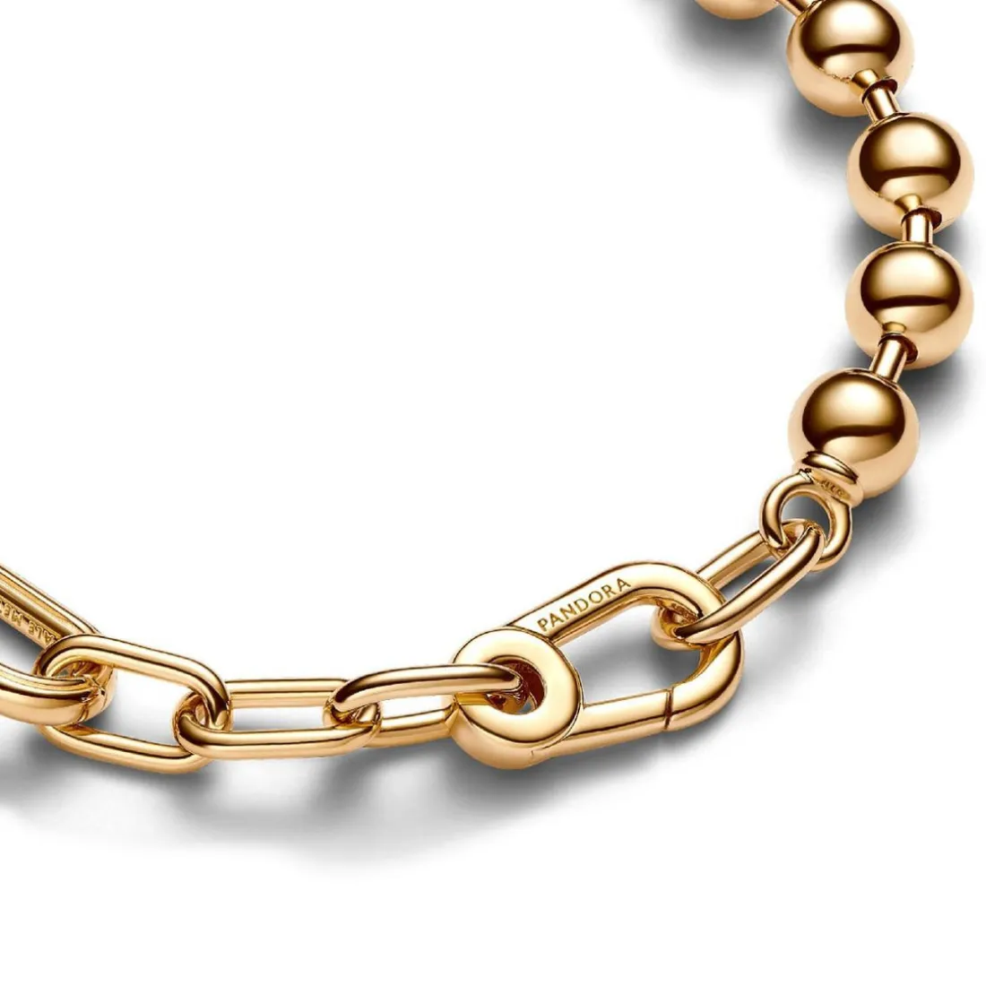 Bracelet Chaîne Sphère Métallique et Link Doré Pandora ME