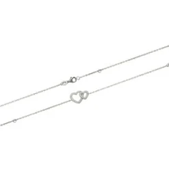 Bracelet Coeur femme argent rhodié blanc micro serti - VWZ6V6ZV