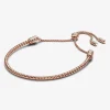 Bracelet Coulissant Chaîne Cloutée Doré Rose