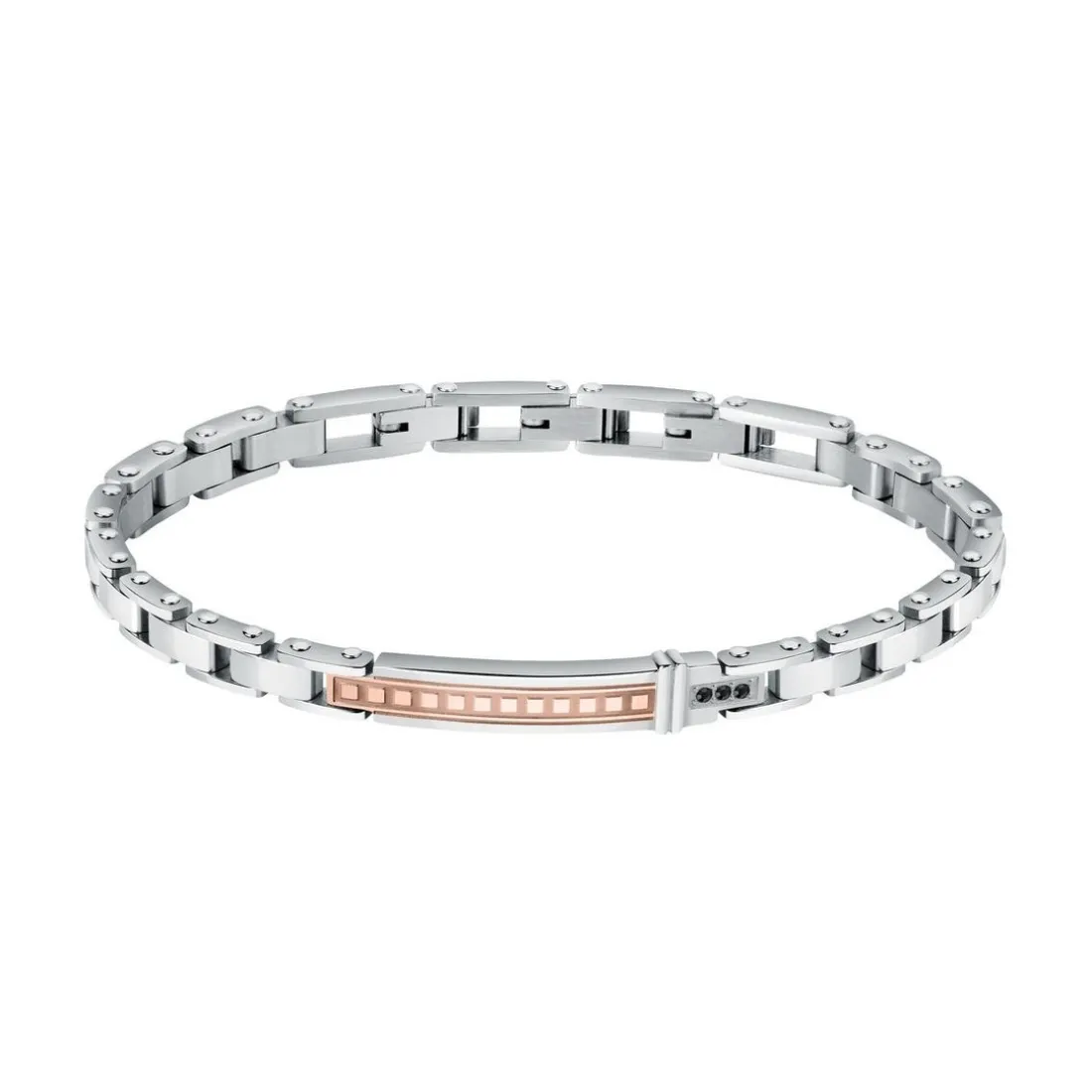 Bracelet en acier argenté pour homme