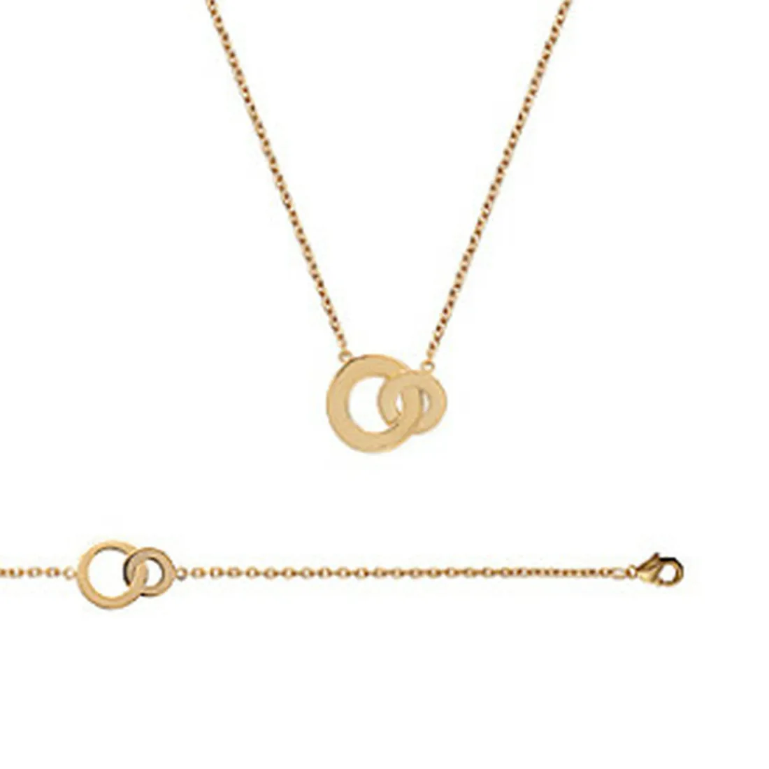 Bracelet fantaisie double rond femme plaqué or Maison de la Bijouterie UYZZ64ZV