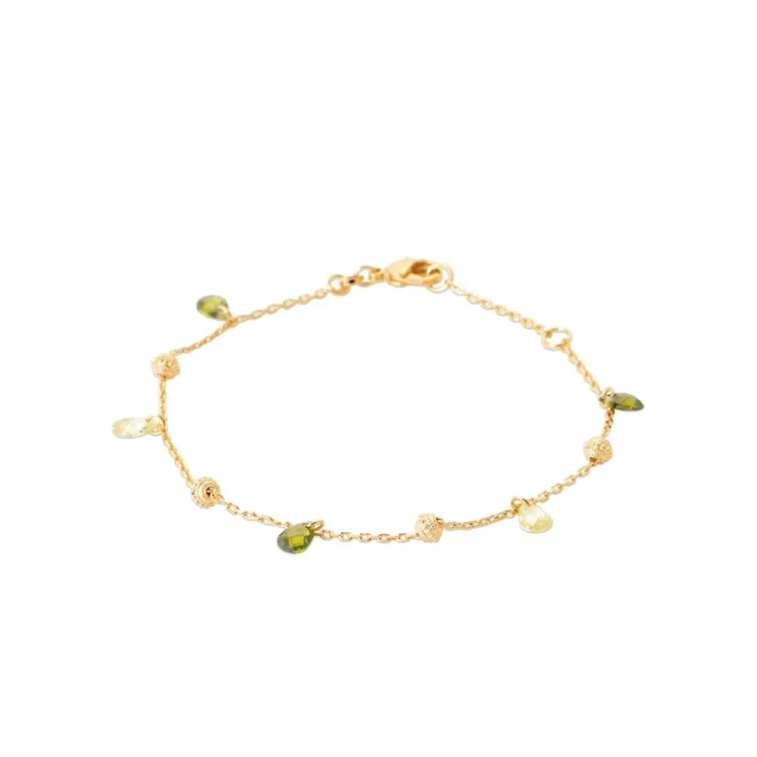 Bracelet fantaisie femme cristal vert plaqué or Maison de la Bijouterie UW404YZV