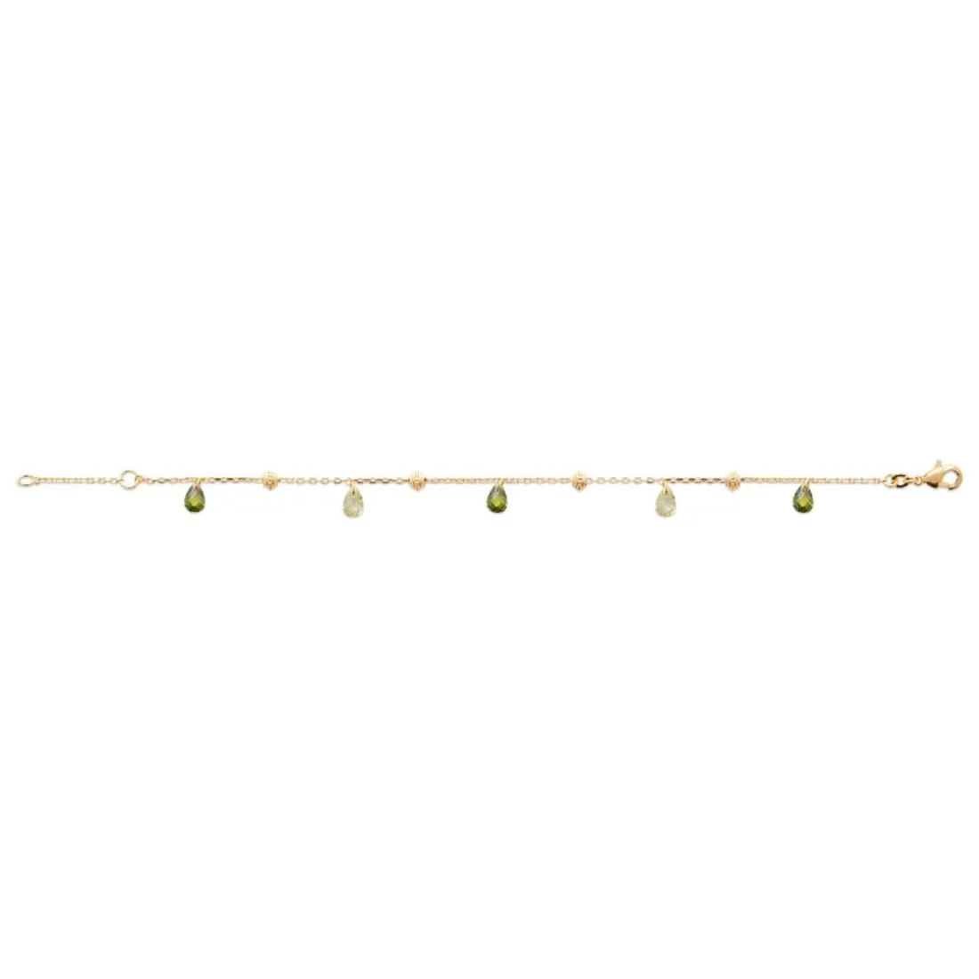 Bracelet fantaisie femme cristal vert plaqué or Maison de la Bijouterie UW404YZV