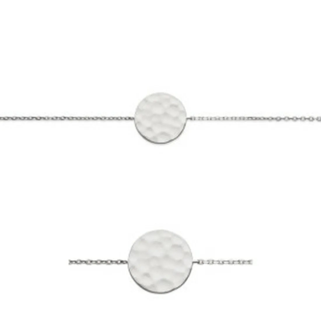 Bracelet fantaisie rond martelé Femme Argent Maison de la Bijouterie WYZ600ZV