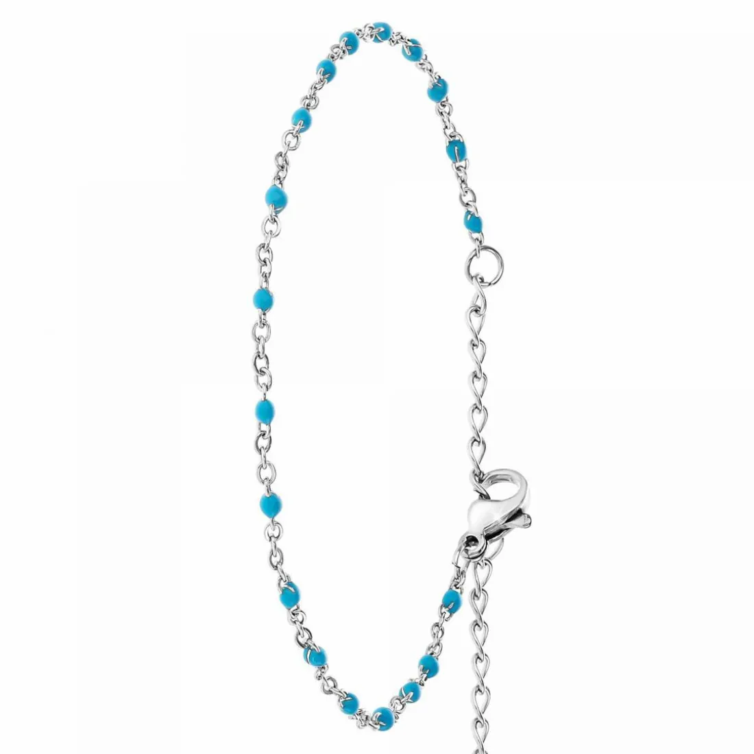 Bracelet Femme Angèle M - B2381-BLEU Acier Argent