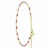 Bracelet Femme Angèle M - B2395-ROUGE Acier Doré