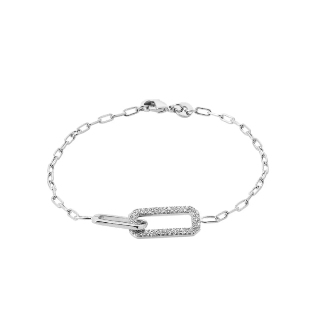 Bracelet femme argent maillons rectangulaires Maison de la Bijouterie VW350WZV