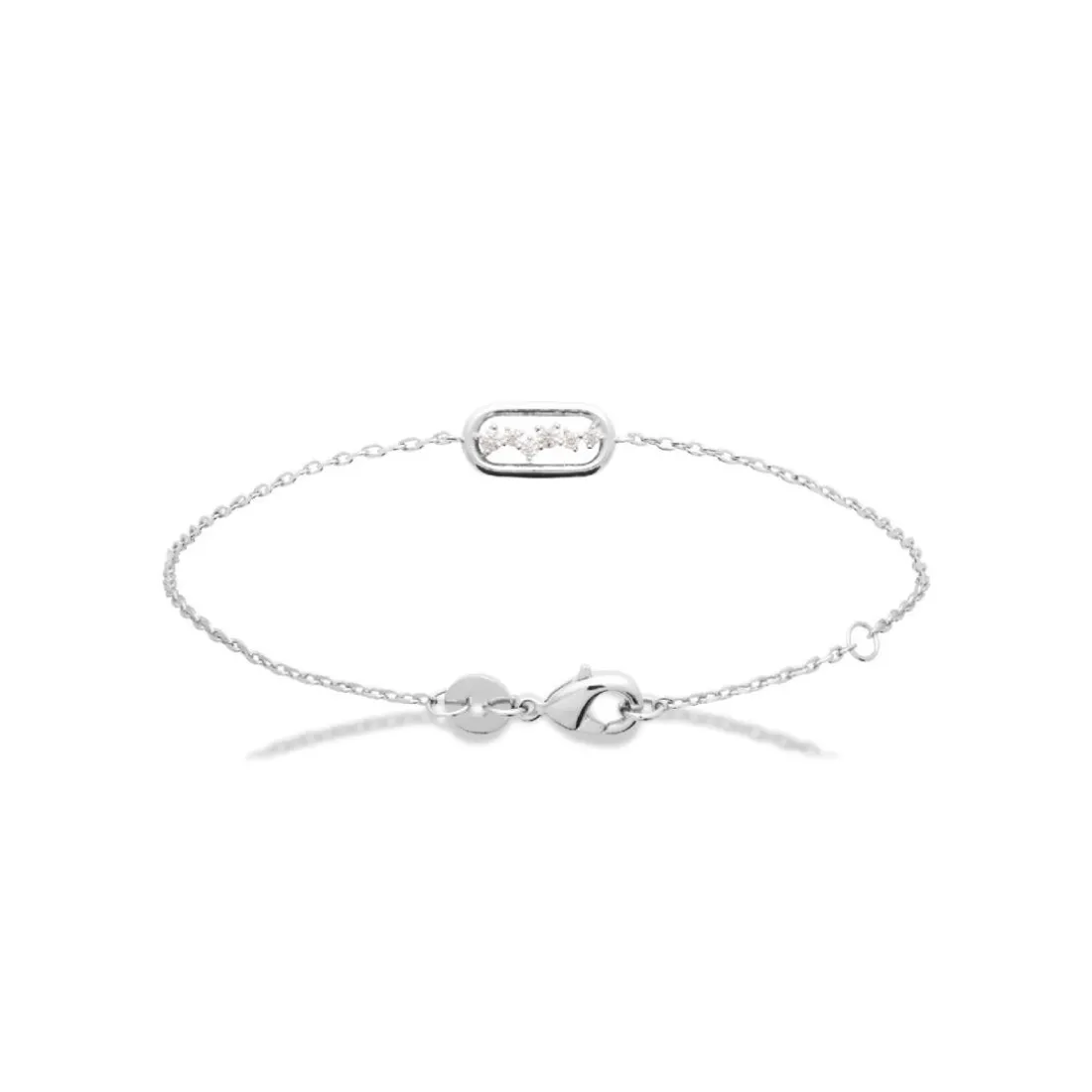 Bracelet femme argent maillon ovale oxydes Maison de la Bijouterie VW3V63ZV