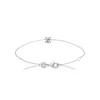 Bracelet femme argent rhodié blanc serti griffe serti griffe classique - VWZ00YZV