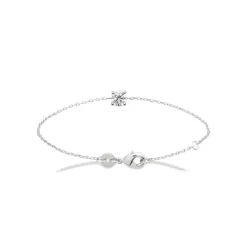 Bracelet femme argent rhodié blanc serti griffe serti griffe classique - VWZ00YZV